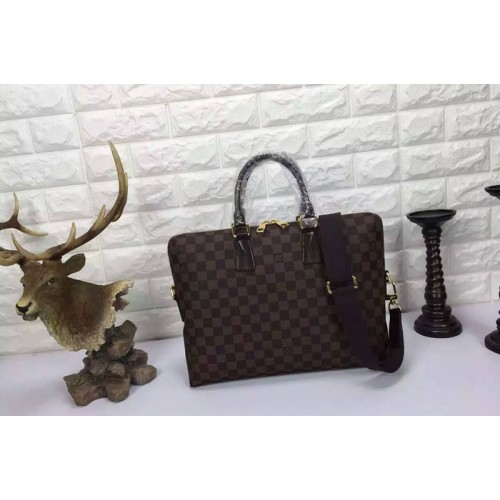 Louis Vuitton N42242 Porte-Documents Jour Bag in Damier Ebene Canvas