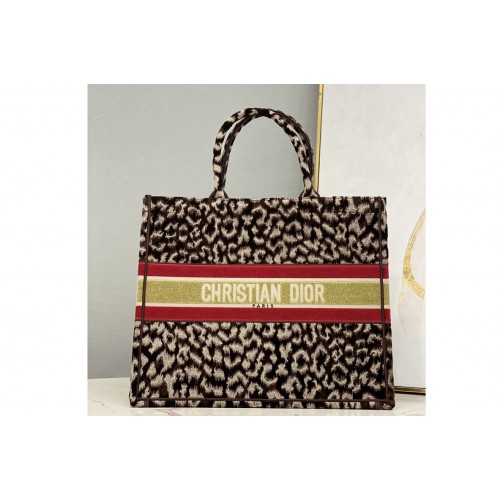 Christian Dior M1286 Large Dior book tote Bag in Beige Multicolor Mizza Embroidery