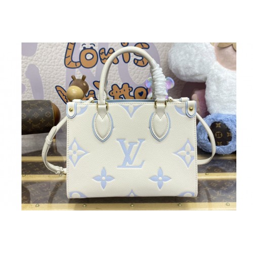 Louis Vuitton M45653 Onthego PM Bag in Bicolor Monogram Empreinte Leather