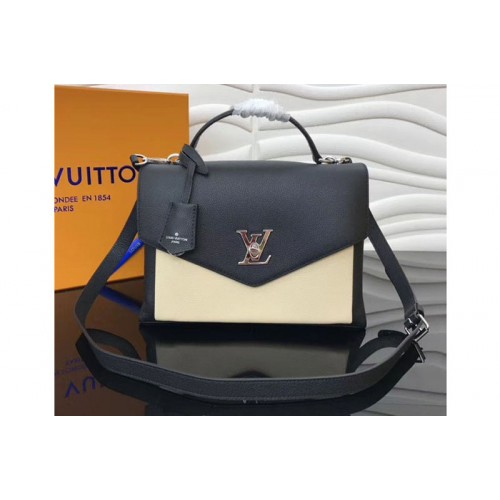 Louis Vuitton M54878 MyLockme Lockme Bags in Black White Soft Calfskin