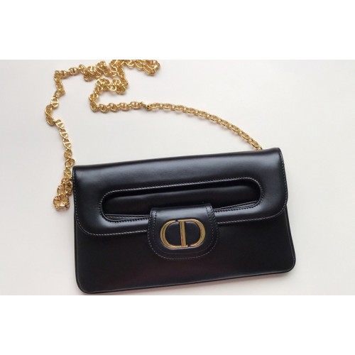 Christian Dior M8641 Dior Medium DiorDouble bag in Black Smooth Calfskin