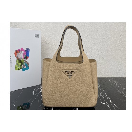 Prada 1BG335 Medium leather tote Bag in Brown Leather