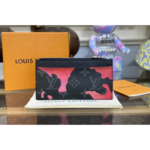 Louis Vuitton M81751 Coin Card Holder in Sunrise Monogram Eclipse coated canvas